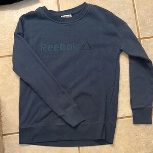 Reebok Blue Crewneck Sweater with Tonal Logo